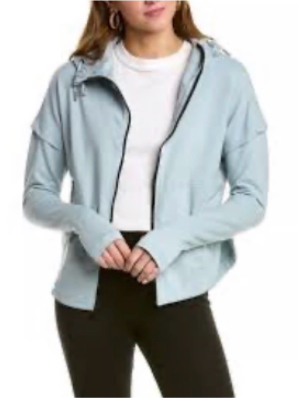 FP Movement by Free People Nothing But Sweats Light Blue Zip Hoodie - Picture 5 of 13